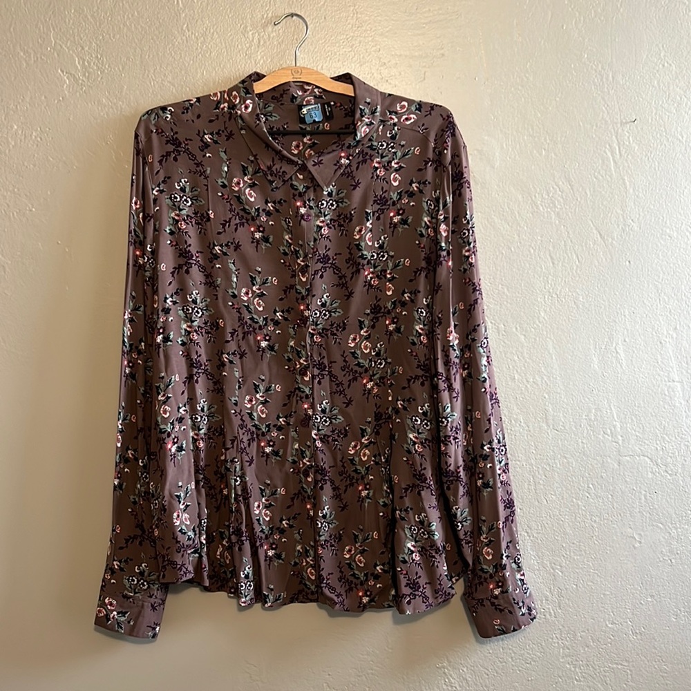 Cruel Girl Women's Floral Plum Top